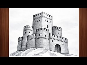 How to Draw a Castle Step by Step | Drawing Easy and Beautiful with Pencil