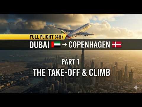 Dubai to Copenhagen FULL FLIGHT ✈️ A321LR (Part 1) | Takeoff & Climb | MSFS 2024