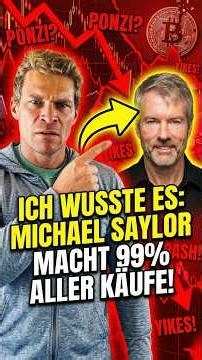 SCHWARZ AUF WEISS: Michael Saylor kauft 99% aller Bitcoins! 🚨📉