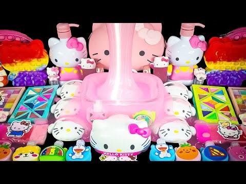 Hello Kitty Slime ASMR 💖 Pink Glossy Slime Mixing & Melting | 2 Hour Relaxing Satisfying Sounds