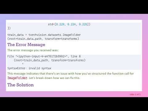 Fixing SyntaxError in PyTorch: The Correct Way to Set Root in ImageFolder