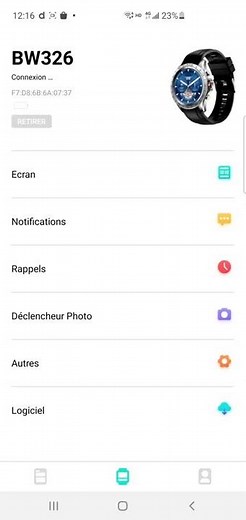 Paramètres de notification des applications DAFIT et démarrage automatique des applications Samsung