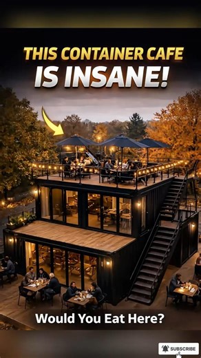 The Ultimate Shipping Container Cafe Build! #design #cafe #shorts