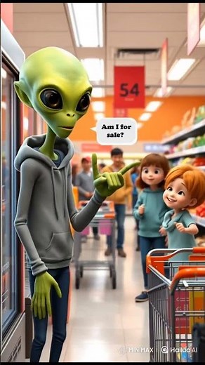 Alien Goes Grocery Shopping 👽🛒| Sloth Makes #ai #funnyshorts #aishorts #aiart