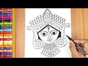 How to draw devi durga easily || Maa durga drawing for beginners || durga puja drawing step by step