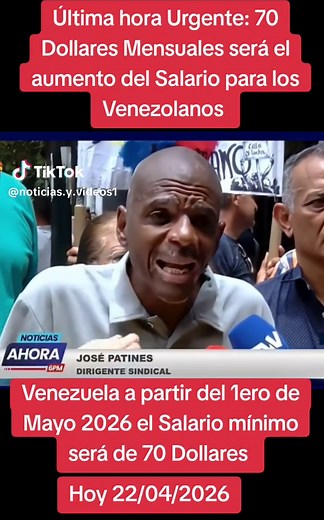 Aumento del Salario mínimo en Venezuela será de 70 Dollares Mensuales apartir del 1ero de Mayo 2026#paratiiiiiiiiiiiiiiiiiiiiiiiiiiiiiii #noticias #venezuela #viral_video #