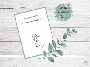 Card: Age is just a number, funny card, birthday, printable and download - Etsy.de