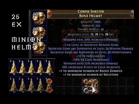 POE: 1 Minute Guide to Crafting a 25ex Minion Helmet (◆expensive)