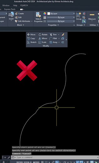Autocad P6 | ភាពត្រូវ រឺ ខុស ពេលភ្ជាប់ខ្សែរកោង ( Wrong and True ) ✍️ use command : Blend curve #autocad #architecture #tip #ស្ថាបត្យកម្មខ្មែរ #tiktokkhmer