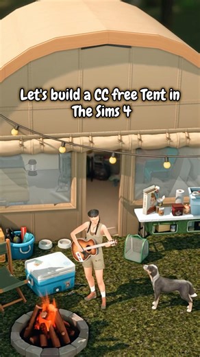 Let’s Build a CC free tent The Sims 4 #simsbuild #showusyourbuilds #simsbuilder #speedbuild #nocc