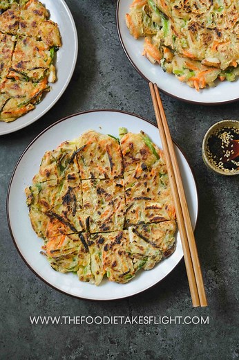 Vegan Yachaejeon (Korean Vegetable Pancakes)