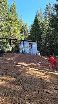 Mulching a Steep Hill.