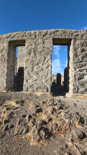 Maryhill WA Stonehenge dedicated 1918 honoring Klickitat County soldiers who died in World War I.