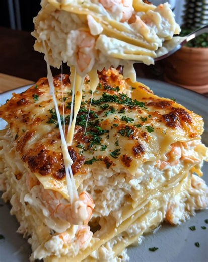 Creamy, cheesy, and indulgent—this Seafood Lasagna with Shrimp & Crab layers tender pasta with a rich seafood filling and velvety sauce. A comforting, elegant dish that’s perfect for special occasions or family gatherings. .............. Full Recipe in Coʍmеոτ 💬 | Recipes with Me