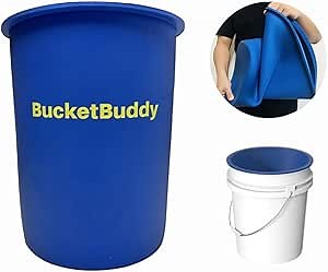 5 Gallon Reusable Rubber Bucket Liner for Mixing Thinset, Liquid, Paint, Powder, Plaster, Concrete, Adhesive and Drywall Mud- Heavy Duty Silicone Bucket Liner 5 Gallon
