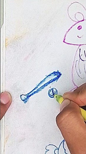 how to draw a baseball bat easy drawing full tutorial #shortsviral #art #subscribe