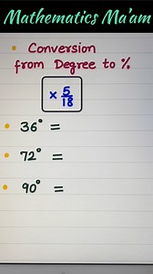 15K views · 30 reactions | Degree to Percentage ✍️❤️ #mathematics #fbreels #viral #reels #maths #puzzlefun | Mathematics Ma'am | Facebook
