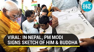 When PM Modi autographed boy’s sketch of him seeking Buddha's blessings in Nepal