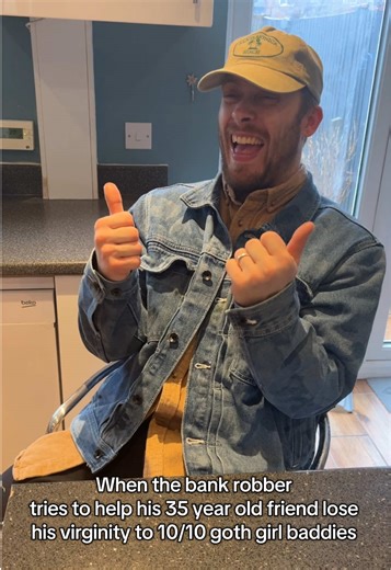 Bank robber returns to help his pal lose his virginity to 10/10 goth girl baddies #fyp #viral #skit #gothgirls #comedy