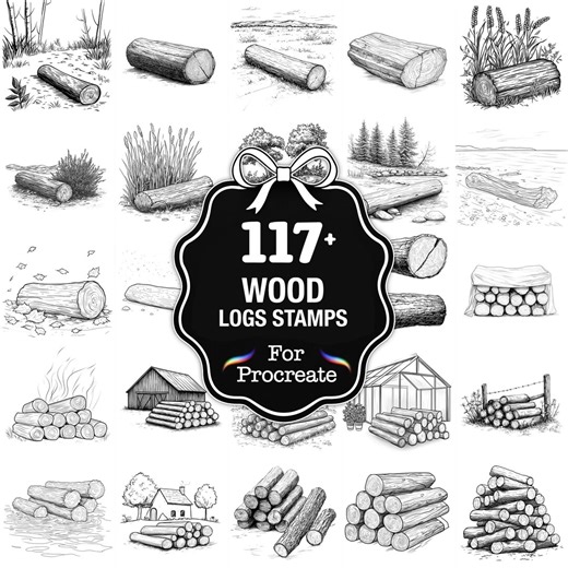 109+ Wood Logs Procreate Stamps, Log Brushes for Procreate, Instant Digital Download - Etsy
