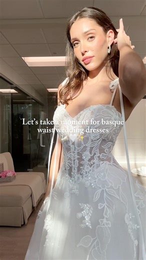 1-2 Which Basque Waist Wedding Dress? #shorts #weddingdress #bridetobe
