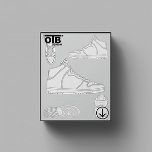 OTB High Top Sneakers Vector Flat Technical Drawing Illustration Classic Blank Sketch Mock-up Template Design Tech Pack Cad - Etsy Canada