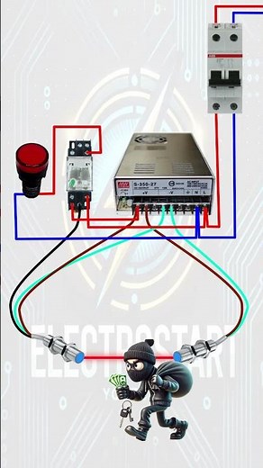 Interactive Circuit Animation: LED Activation & Intruder Detection with Sensor Technology #video