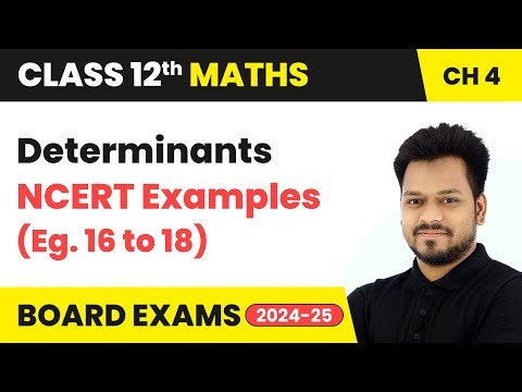 Determinants - NCERT Examples (Eg. 16 to 18) | Class 12 Maths Chapter 4 | CBSE 2025-26