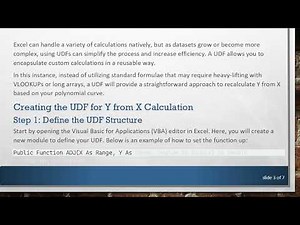 How to Create a UDF for Calculating Y from X Using a 5th Polynomial Curve in Excel