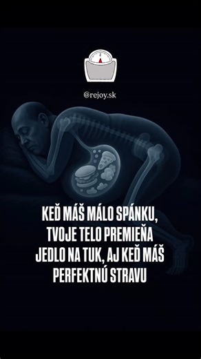 😴 Bez spánku telo nefunguje. Môžeš jesť čisto, cvičiť, piť zelený jačmeň a chlorellu… Ale ak si nedopraješ 7–8 hodín hlbokého spánku, telo prejde do režimu prežitia. Začne produkovať viac stresového hormónu kortizolu, spomalia sa hormóny sýtosti a hladu, a namiesto regenerácie telo začne ukladať tuk – aj z toho, čo by inak spálilo. Spánok nie je luxus. Je to základ zdravia, rovnováhy a psychickej pohody. A ak ho nemáš, nedokážeš byť pokojná, ani keď robíš všetko „správne“. 🌀 Nájdeš v Rejoy sek