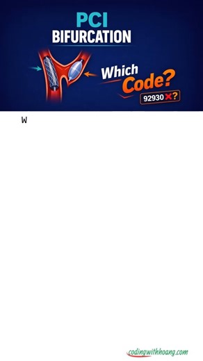 Coding With Hoang | CPC Prep on Instagram: "New CPT 92930 in 2026 comes with a classic exam trap. Not every PCI with two stents or a bifurcation qualifies as a complex bifurcation intervention. This short breaks down the decision logic so you know when CPT 92930 applies and when it does not — critical for exam prep and real-world cardiology coding. #CPT92930 #CPT2026 #PCIcoding #CardiologyCoding #MedicalCoding #CodingExamPrep #CPCexam #CIRCC #ExamTrap #CodingWithHoang"