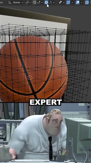 Blender 3D Noob 🆚 Expert + Lattice Deform 🔧 #blender3d #shorts #3dmodeling