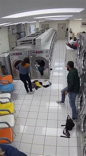 Washing machine explosion floods laundromat