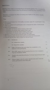 Scientific Investigation: Effect of Face Masks on Carbon Dioxid... | Filo