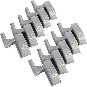 Zerodis 10Pcs Universal Cabinet Cupboard Closet Wardrobe LED Hinge Sensor Light for Closet Cupboard Wardrobe Kitchen Night Light(Cool White)
