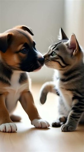 🐶🐱 Cute Puppy & Kitten Love! ❤️
