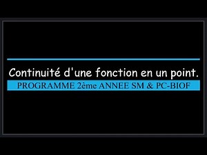 Continuité d'une fonction en un point.