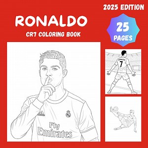 Cristiano Ronaldo Coloring Pages: 25 Sketch Art of CR7 Designs (digital Download) - Etsy UK