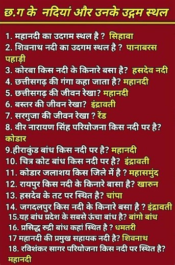 छत्तीसगढ़ के प्रमुख नदियां और बांध,#cg#gk,,😱😍