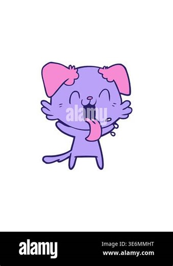 radioactive glowing animation of a cartoon panting dog Stock Video Footage - Alamy