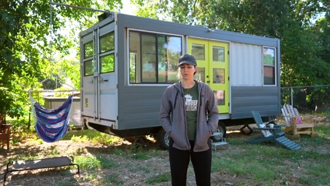 Inside my container home on wheels!
