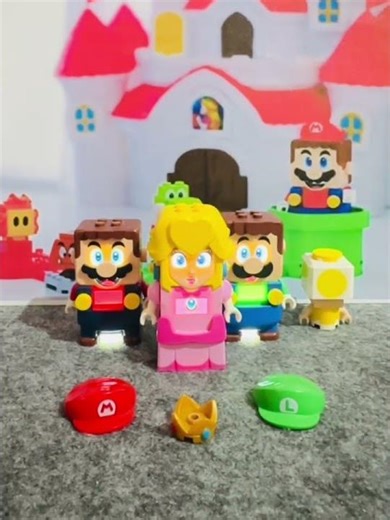 Lego Mario and Lego Peach Want to returned their suit #shorts #funny #mario #asmr #toys #fyp r27