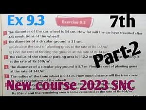 Exercise 9.3 Class 7th Math kpk and PTB new course 2023| unit 9 Surface,Area and volume Part-2