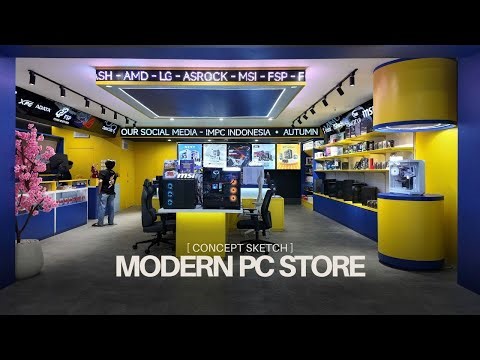 CONCEPT SKETCH - MODERN PC STORE DESIGN