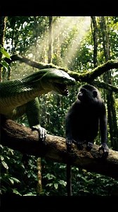 Giant Python Constricts Monkey! Will It Survive the Squeeze? #Python #Monkey #Survival