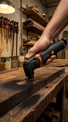 Mini Oscillating Tool Flush Cut on Reclaimed Wood
