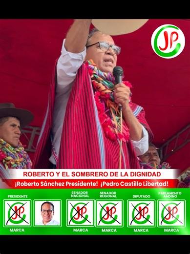 #PedroCastilloLibertad #RobertoSánchezPresidente ROBERTO Y EL SOMBRERO DE LA DIGNIDAD ‼ Honramos el sombrero del pueblo porque no es solo una prenda: es el símbolo de la lucha, del trabajo y de la dignidad del Perú profundo; el mismo sombrero que representa a nuestro presidente Pedro Castillo, símbolo de lealtad con el pueblo, y que hoy vuelve a caminar junto a Roberto Sánchez defendiendo nuestras raíces, nuestra soberanía y el derecho de los peruanos a vivir con justicia y dignidad.