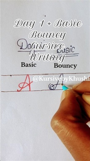 Day 1 ✍️ Basic Bouncy Cursive Writing | Learn Beautiful Cursive Handwriting Step by Step