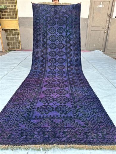 Purple Afghan Runner Rug 4x11 Ft, Vintage Tribal Hallway Carpet, Handmade Black & Violet Wool Rug, Antique Boho Entryway Runner - Etsy
