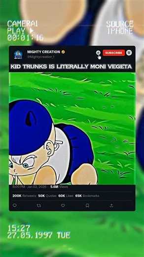 KID TRUNKS IS LITERALLY MINI VEGETA 😭🔥#youtubeshorts #shorts #anime #edit